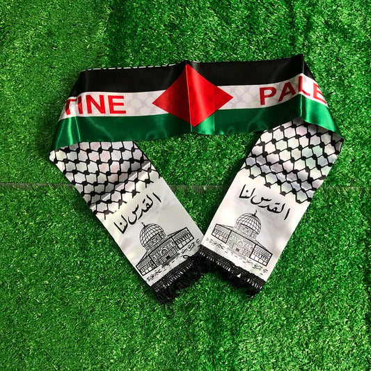 SKY FLAG Palestine Flag Custom Scarf Palestine National Day 14*130Cm Scarf Printing Satin Palestinian Flag Scarf