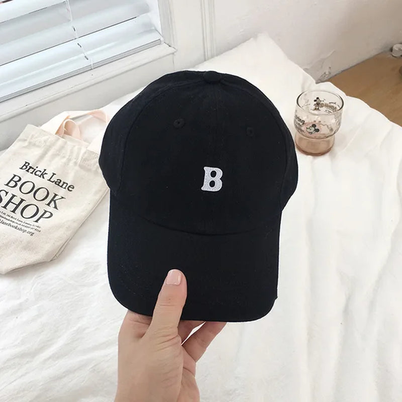 New Women Baseball Caps Solid Color Letter B Embroidery Korean Baseball Cap Ladies Girls Summer Sun Hats