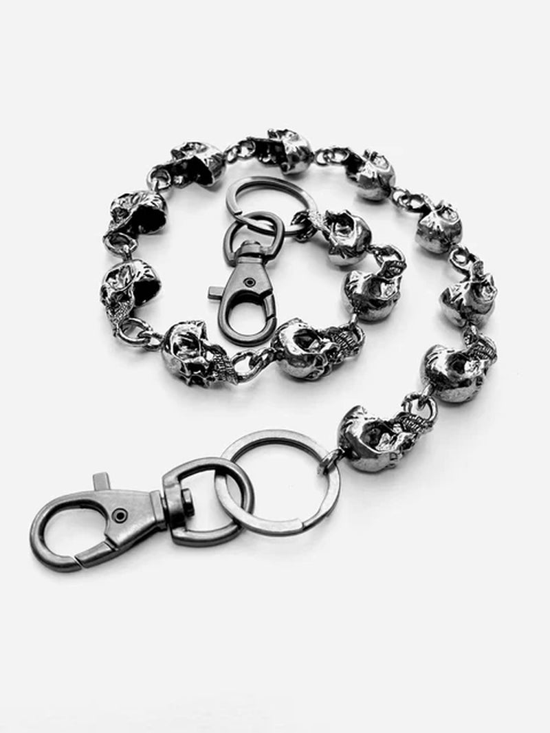 Fashion Cool Ultra-Thin Heavy Waist Chain Men\\\'S Skull Keychain Wallet Chain Gothic Biker Fashion Accessories