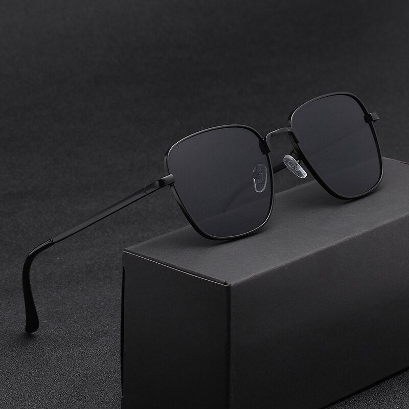 Classic Fashion Sunglasses Women Anti-Reflective Sun Mirror Vintage Square Metal Eyewear Men Driving Sun Glasses Uv400