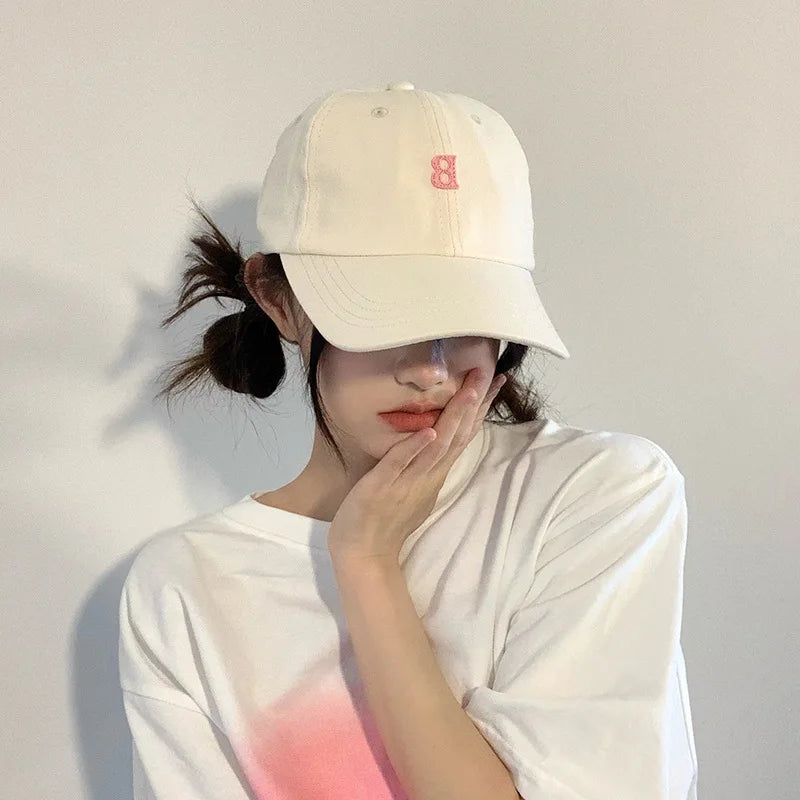 New Women Baseball Caps Solid Color Letter B Embroidery Korean Baseball Cap Ladies Girls Summer Sun Hats