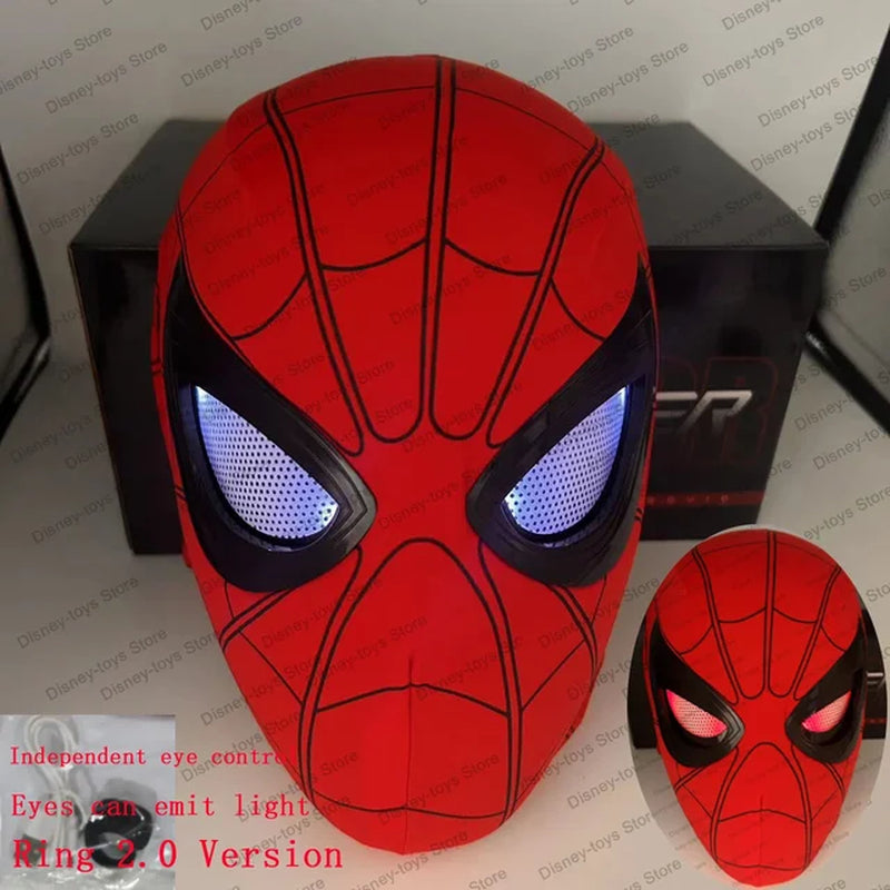 Spiderman No Way Home Headgear Cosplay Moving Eyes Mask Spider Man 1:1 Remote Control Elastic Mask Toys for Adults Kids Gift