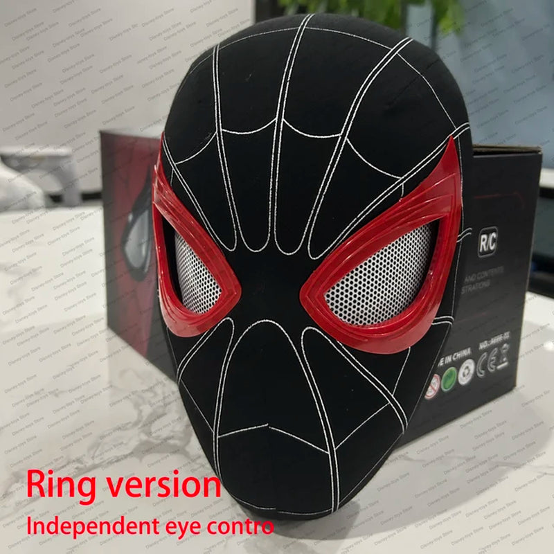 Spiderman No Way Home Headgear Cosplay Moving Eyes Mask Spider Man 1:1 Remote Control Elastic Mask Toys for Adults Kids Gift