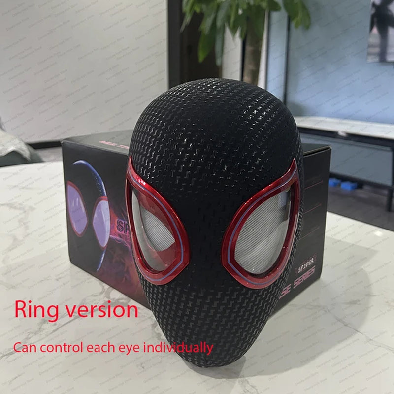 Spiderman No Way Home Headgear Cosplay Moving Eyes Mask Spider Man 1:1 Remote Control Elastic Mask Toys for Adults Kids Gift