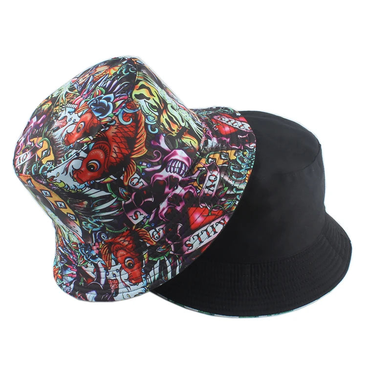 2021 Harajuku Fisherman Hat Reversible Bucket Hats for Men Women Fashion Bob Chapeau Street Hip Hop Bucket Cap