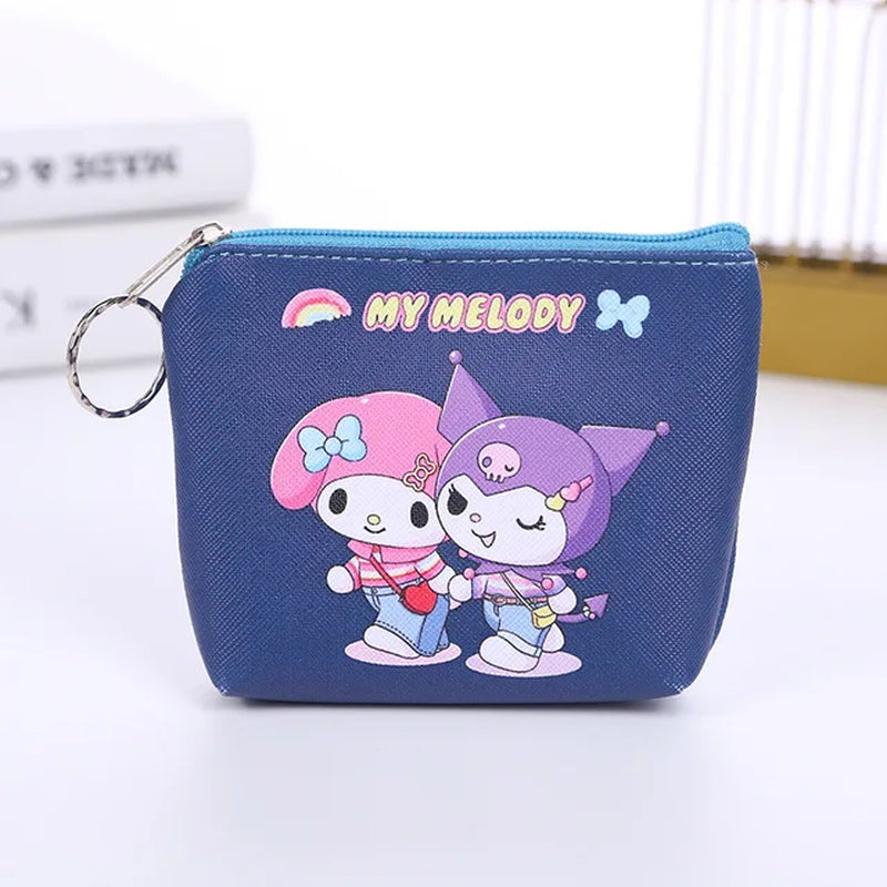 Purse Coin Purses Cartoon Printed PU Melody Cute Wallet Bag Keychains Storage Bag Sanrio Kuromi Kawaii Mini Pouch