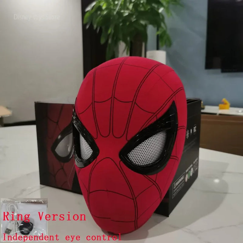 Spiderman No Way Home Headgear Cosplay Moving Eyes Mask Spider Man 1:1 Remote Control Elastic Mask Toys for Adults Kids Gift