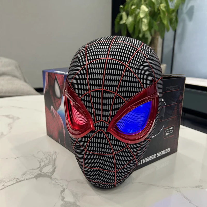 Mascara Spiderman Headgear Cosplay Moving Eyes Electronic Mask Spider Man 1:1 Remote Control Elastic Toys for Adults Kids Gift