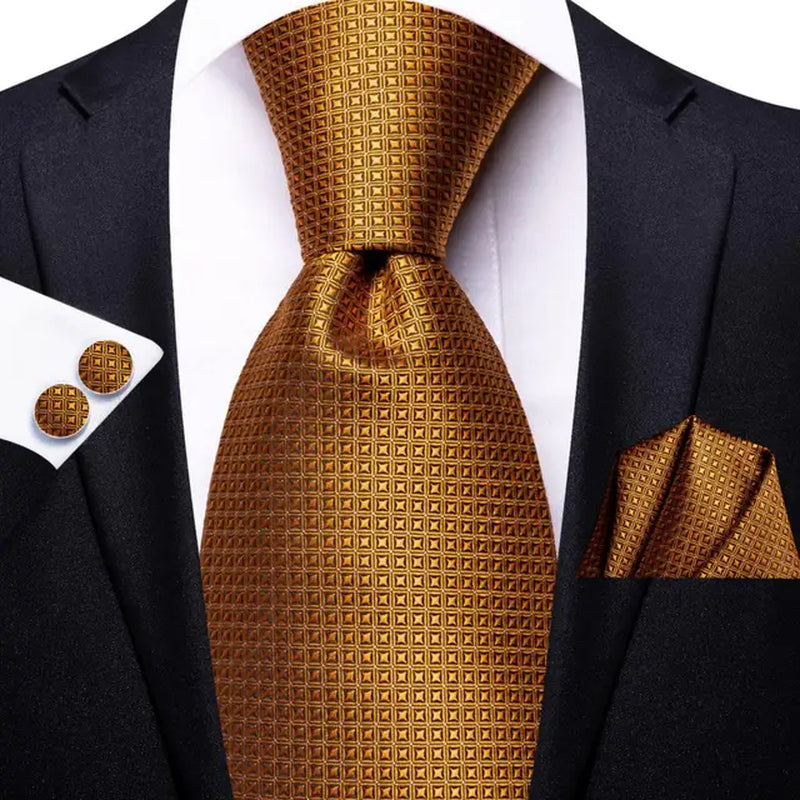 SN-3195  Classic Ties for Man Silk Tie Fashion Solid Dots Business Neck Ties for Men Cravat Wedding Party Orange Necktie